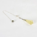 Gele kristallen pendel hanger met zilveren ketting en vintage metalen kralen - Citrien