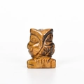 Eulenfigur aus natürlichem Tigerauge-Stein mit einzigartiger goldbrauner Chatoyance - Tigerauge