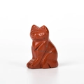 Hand-carved red jasper cat figurine made from natural crystal stone for home decor - Red Jasper