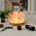Pink Himalayan salt rock aromatherapy lamp with glass container and wooden LED base - With Glowing Base / Rose Quartz Style