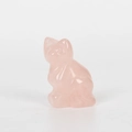 Figurine chat de 1,5 pouce en quartz rose naturel sculptée à la main pour décoration - Quartz rose