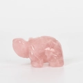Hand-carved rose quartz turtle figurine in pale pink gemstone with natural texture - Rose Quartz