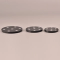 Set di tre dischi in ossidiana nera con motivo geometrico metatron argento - Medio / Vetro nero