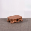 Redwood color wooden rectangular base with carved legs for crystal or mineral display - Flat Base / 5*7cm / Dark Brown