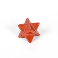 Sacred geometry Merkaba star carved from natural red jasper stone for healing decor - Red Jasper