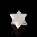 Estrella Merkaba de cuarzo transparente tallada a mano con texturas de grietas naturales - 2cm / Cristal de roca
