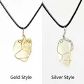 Natural citrine crystal wire wrapped pendants in gold and silver tone on black cords - Citrine