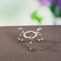 Vintage silver metal tripod stand with scroll carvings for crystal balls and minerals - Small Silver Metal Tripod