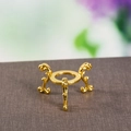 Golden vintage metal tripod stand with baroque scrollwork for crystal balls and spheres - Large Gold Metal Tripod