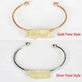 Handmade open metal cuff bracelets in gold and silver with yellow natural stone wraps - Yellow (Citrine) - Gold