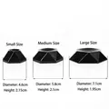 Dreiteiliges Set schwarzer geometrischer Harzständer für Kristallkugeln in verschiedenen Größen - Harz-Hexagonalbasis / Klein / Schwarz