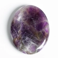 Polished natural oval dream amethyst thumb worry stone with unique purple crystal patterns - Amethyst