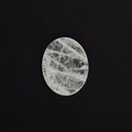 Polished oval white rutilated quartz worry stone with natural crystal inclusions - White Crystal