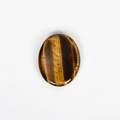 Oval polished tiger eye worry stone with natural golden brown bands for energy healing - Tiger's Eye