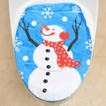 Christmas snowman toilet seat cover with plush fabric and snowflake print decoration - Snowman With Branch Style