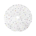 White tulle Christmas tree skirt with pleated ruffles and colorful mini pom-poms - Small Diameter 78cm / Multicolor Pom Pom Pleated White