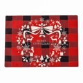 Christmas placemat with red and black buffalo plaid and white festive wreath pattern - Style D Wreath Plaid Placemat