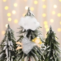 Addobbo per albero di Natale con fata di peluche, corona d'argento e nuvola soffice - Angelo Nuvola Cuore Grigio