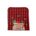 Red and black buffalo plaid Christmas chair cover with Letters to Santa pocket design - Red And Black Plaid Gift Bag (SANTA CLAUS)
