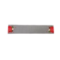Black and white plaid Christmas table runner with red Letters to Santa mail bag ends - Black White Plaid Style