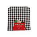 Christmas chair cover in black and white buffalo plaid with a red Letters to Santa pocket - Black And White Plaid Gift Bag (SANTA CLAUS)