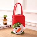 Festliche Schneemann-Filztasche für Weihnachten mit 3D-Karottennase und roten Henkeln - Schneemann