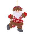 Babbo Natale pendente in tessuto scozzese rosso con fiocco di neve per albero di Natale - Pendaglio Babbo Natale Danzante