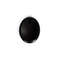 Polished black obsidian oval worry stone with smooth surface and reflective finish - Obsidian