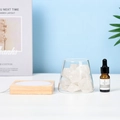 White crystal stone aromatherapy set with wooden LED base and essential oil - White Crystal Set (With Essential Oil & LED Base)