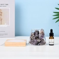 Natural purple amethyst crystal stone aroma diffuser set with a warm LED wood base - Amethyst Set (With Essential Oil & LED Base)