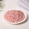 Natural rose quartz crystal stones in a white ceramic tray for home decor - Rose Quartz / Medium Grain
