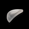 Polished crescent-shaped selenite crystal massage tool with natural fibrous texture - Moon