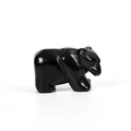 Polished black obsidian bear figurine minimalist carved natural stone animal sculpture - Obsidian