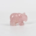 Polished natural pink quartz bear figurine carving for home and office desktop decor - Rose Quartz