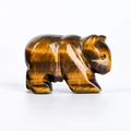 Tiger Eye stone carved bear figurine with natural brown polish and cat-eye effect - Tiger's Eye