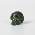 Polished dark green aventurine crystal skull figurine with natural jade texture - 1.5 Inch / Moss Agate