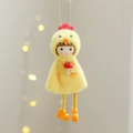 Pollito de peluche de Pascua colgante con hongo para decoración de fiestas - Estilo con Hongo