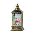 Lanterna natalizia in bronzo con Babbo Natale e albero per decorazione festiva casa - Babbo Natale Bronzo