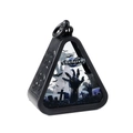 Lanterna di Halloween portatile con grafica zombie e cornice triangolare nera - Stile Mano di Fantasma