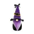 Halloween Gnom Plüschfigur in Violett mit Farbverlauf-Bart und Fledermaus-Detail - Lila