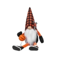Basketball theme gnome plush with orange checkered hat holding a mini basketball - Basketball Gnome