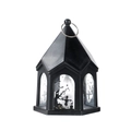 Halloween black lantern with classic pumpkin and scarecrow silhouette patterns - Scarecrow Style