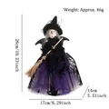 Cime de sapin sorcière violette d'Halloween avec dimensions 26x17x14cm et 46g - Ornement de Sorcière Violette