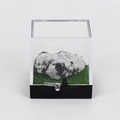 Spécimen de cristal blanc naturel dans son coffret d'exposition en acrylique transparent - Moonstone