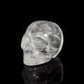 Polished 1.5-inch transparent clear quartz crystal skull carving with smooth finish - 2 Inch / White Crystal
