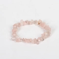 Handmade pink rose quartz bracelet with natural irregular crystal stone beads - Rose Quartz