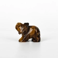 Tiger eye stone elephant figurine with natural golden brown stripes and silk luster - Tiger's Eye (Small)