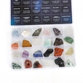 24-piece natural crystal ore collection box set with English specimen labels - Twenty-Four Styles Variety (24 Types Of Crystal)