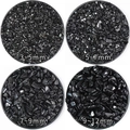 Black obsidian stone chips in four sizes from 3mm to 12mm for home decor - Obsidian