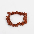Handmade stretch bracelet with irregular red jasper natural stone chips and polished finish - Red Jasper